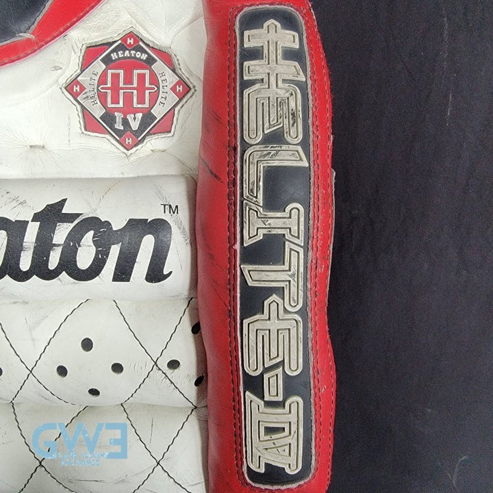 Martin Brodeur Game Used Goalie Pads 1996-97 New Jersey Devils Heaton Helite IV Photo-Matched AS-03492