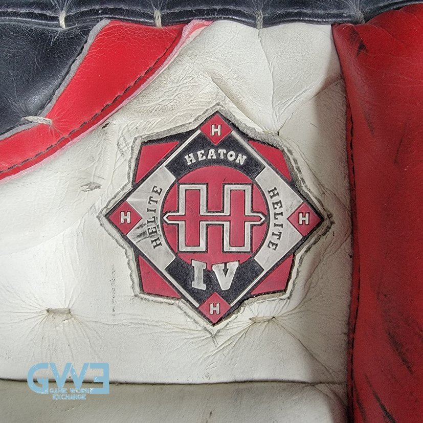 Martin Brodeur Game Used Goalie Pads 1996-97 New Jersey Devils Heaton Helite IV Photo-Matched AS-03492