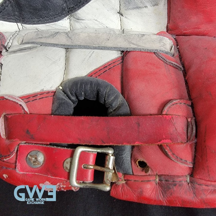 Martin Brodeur Game Used Goalie Pads 1996-97 New Jersey Devils Heaton Helite IV Photo-Matched AS-03492