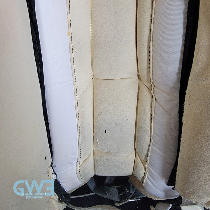 Martin Brodeur Game Used Goalie Pads 1996-97 New Jersey Devils Heaton Helite IV Photo-Matched AS-03492