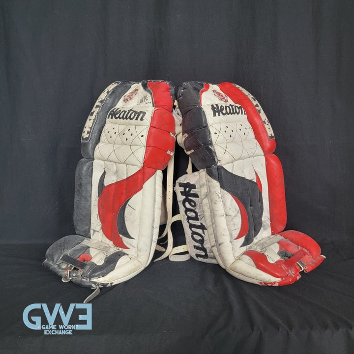 Martin Brodeur Game Used Goalie Pads 1996-97 New Jersey Devils Heaton Helite IV Photo-Matched AS-03492