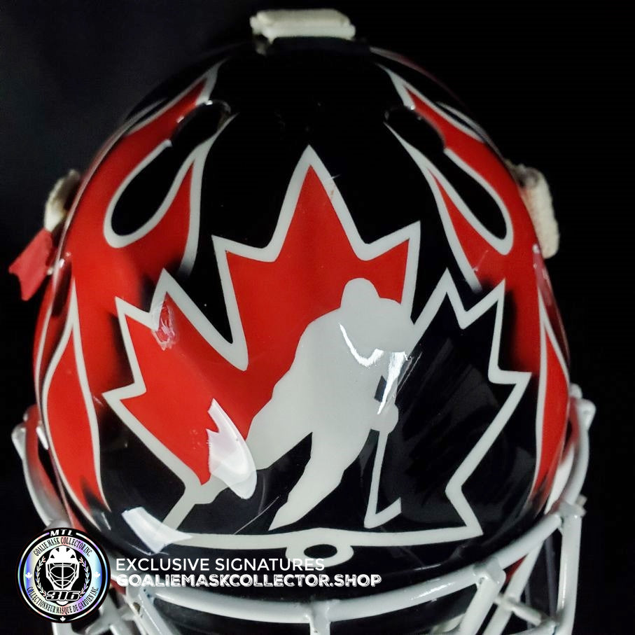 Martin Brodeur Game Worn Used Goalie Mask 2004 Gold Medal Team Canada World Cup Lefebvre CCM Shell + LOA From Brodeur Family + Photomatched + Signed & Inscribed AS-01481 - SOLD