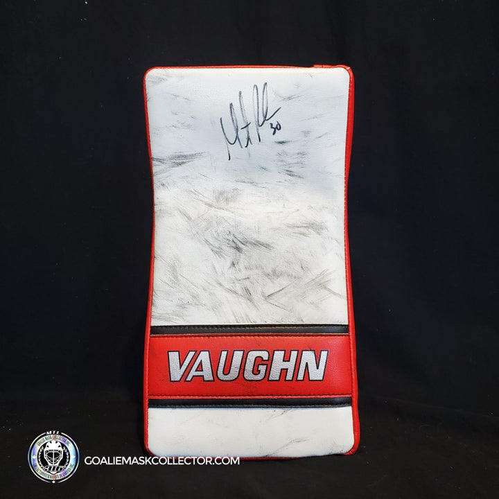 Martin Brodeur Goalie Blocker 2013 Game Used Vaughn Autographed New Jersey Devils AS-02995 - SOLD