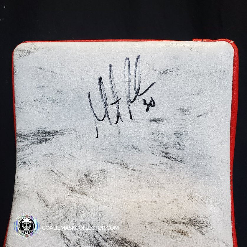 Martin Brodeur Goalie Blocker 2013 Game Used Vaughn Autographed New Jersey Devils AS-02995 - SOLD