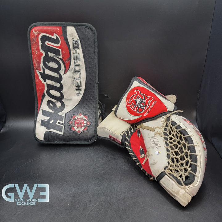 Martin Brodeur Signed Heaton Helite IV Goalie Glove & Blocker AS Edition Hard Signed AS-03578