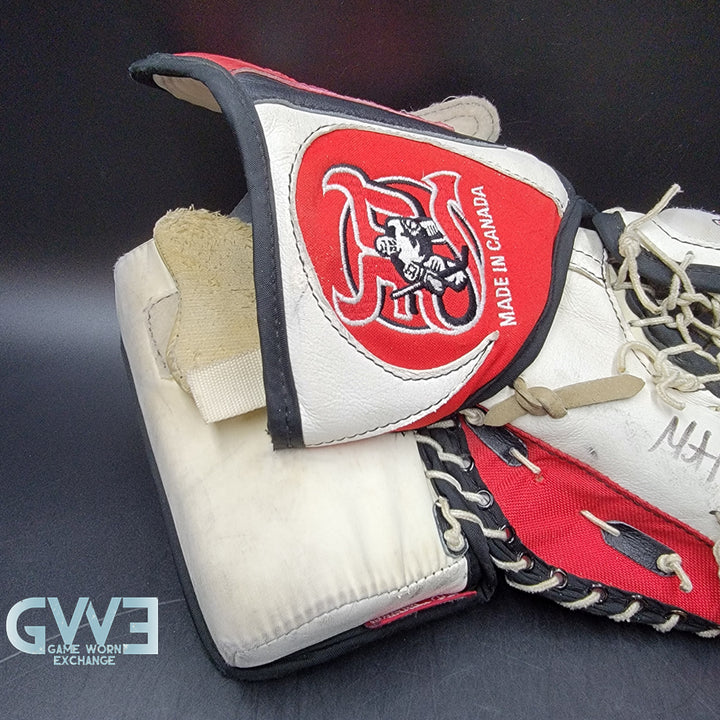 Martin Brodeur Signed Heaton Helite IV Goalie Glove & Blocker AS Edition Hard Signed AS-03578