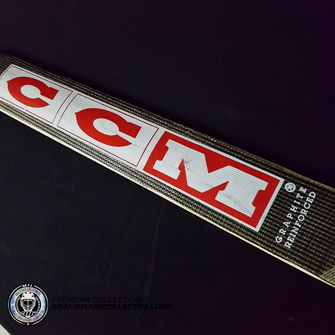 MARTIN BRODEUR GAME USED STICK CCM HEATON 8 PLAYOFFS 2001 STANLEY CUP FINALS VS COLORADO AVALANCHE - "COL 6"  KNOB INSCRIPTION - SOLD