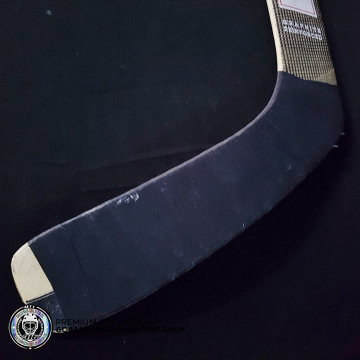 MARTIN BRODEUR GAME USED STICK CCM HEATON 8 PLAYOFFS 2001 STANLEY CUP FINALS VS COLORADO AVALANCHE - "COL 6"  KNOB INSCRIPTION - SOLD