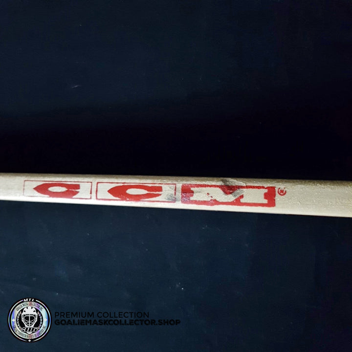 MARTIN BRODEUR GAME USED STICK CCM HEATON 8 PLAYOFFS 2001 STANLEY CUP FINALS VS COLORADO AVALANCHE - "COL 6"  KNOB INSCRIPTION - SOLD