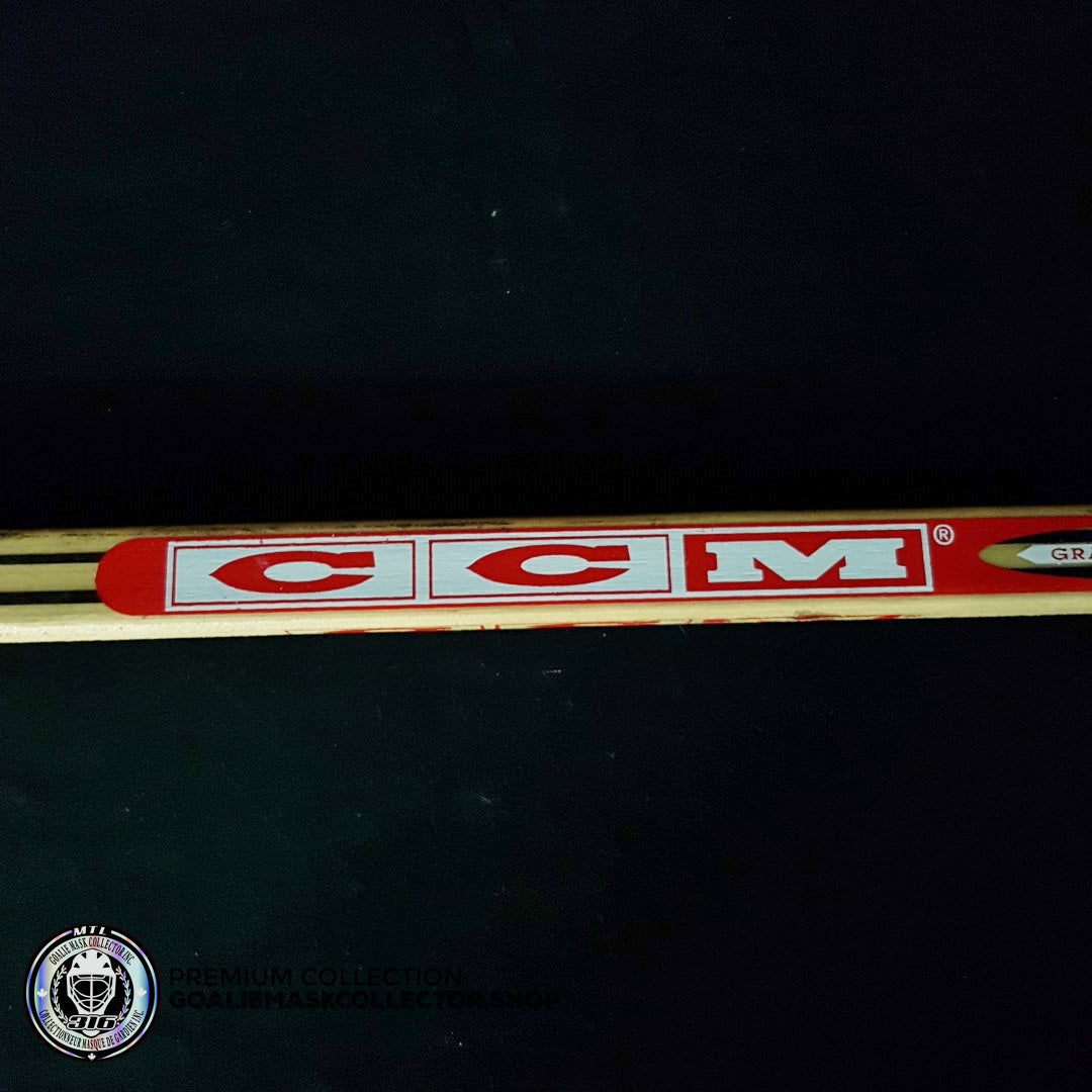 MARTIN BRODEUR GAME USED STICK CCM HEATON 8 PLAYOFFS 2001 STANLEY CUP FINALS VS COLORADO AVALANCHE - "COL 6"  KNOB INSCRIPTION - SOLD