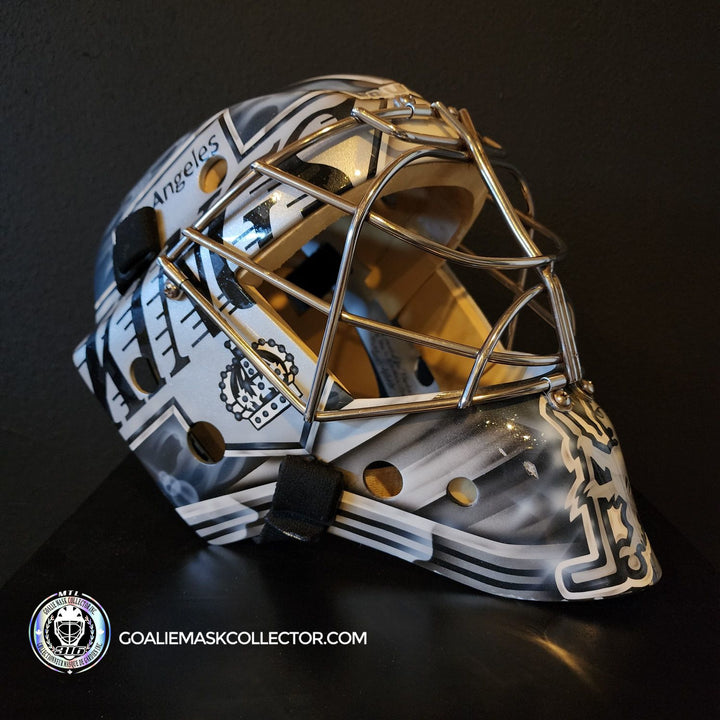 Martin Jones Game Worn Goalie Mask 2014-15 Los Angeles Kings & Team Canada World Championship Vaughn Dom Malerba 2014 - SOLD