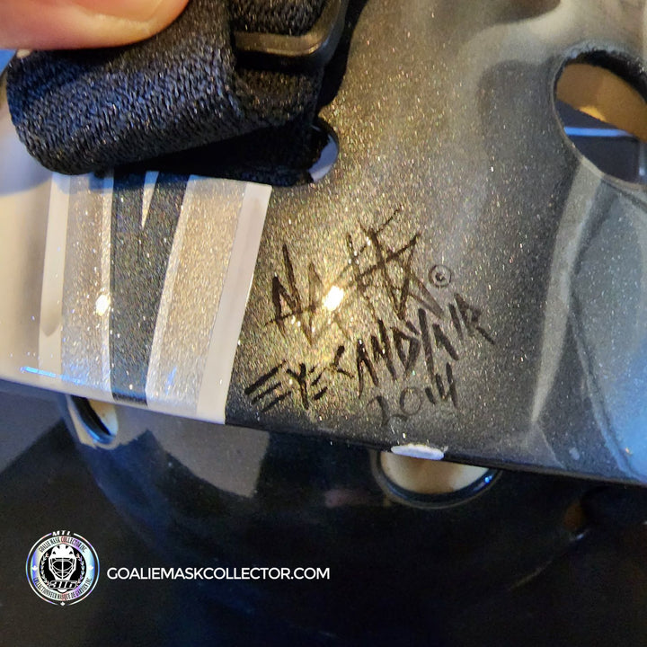 Martin Jones Game Worn Goalie Mask 2014-15 Los Angeles Kings & Team Canada World Championship Vaughn Dom Malerba 2014 - SOLD
