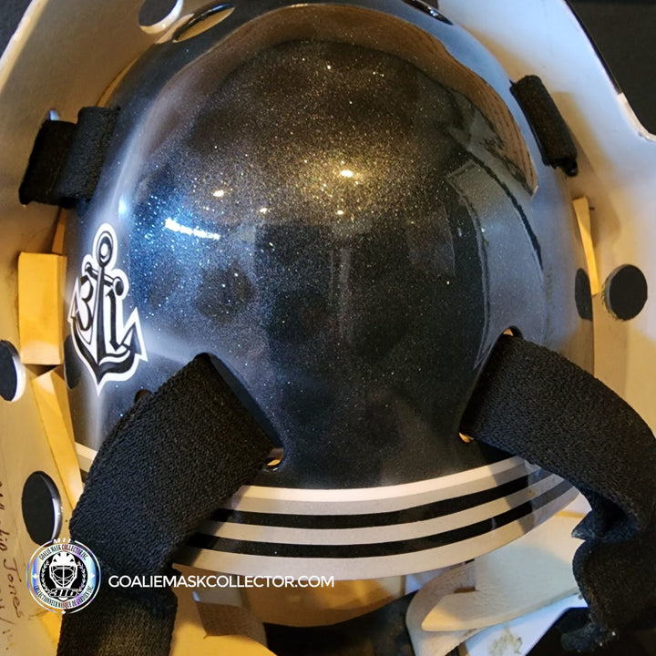 Martin Jones Game Worn Goalie Mask 2014-15 Los Angeles Kings & Team Canada World Championship Vaughn Dom Malerba 2014 - SOLD