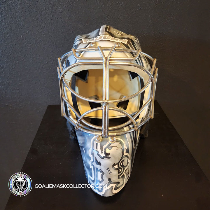 Martin Jones Game Worn Goalie Mask 2014-15 Los Angeles Kings & Team Canada World Championship Vaughn Dom Malerba 2014 - SOLD