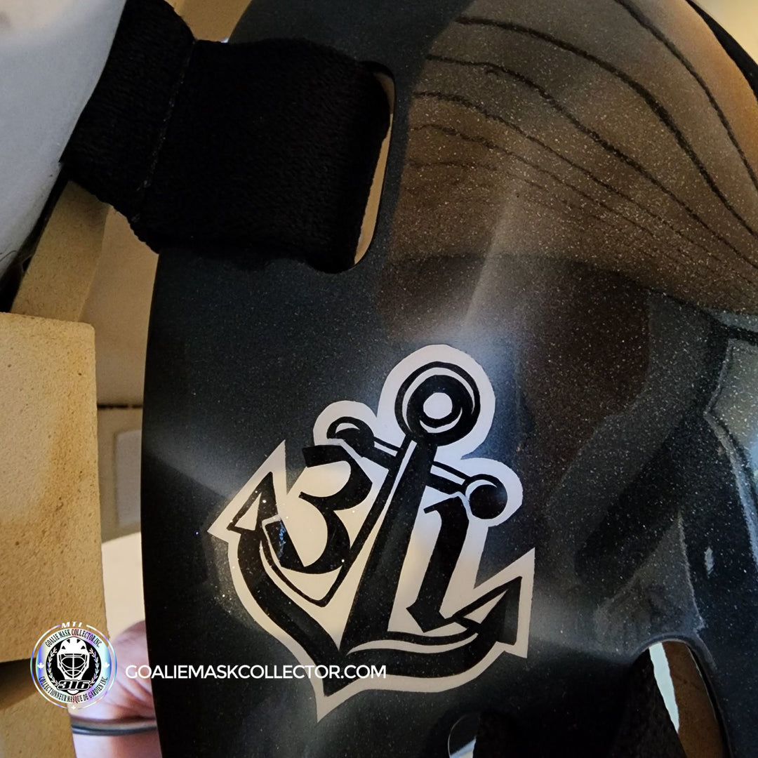 Martin Jones Game Worn Goalie Mask 2014-15 Los Angeles Kings & Team Canada World Championship Vaughn Dom Malerba 2014 - SOLD