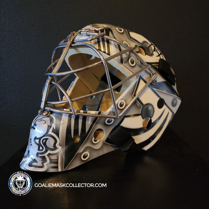 Martin Jones Game Worn Goalie Mask 2014-15 Los Angeles Kings & Team Canada World Championship Vaughn Dom Malerba 2014 - SOLD