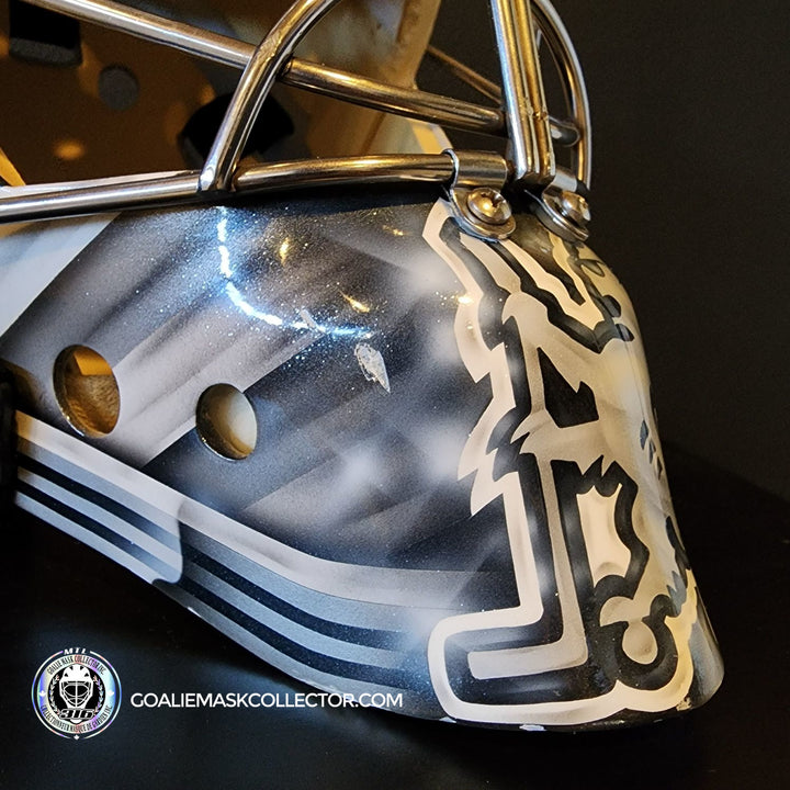 Martin Jones Game Worn Goalie Mask 2014-15 Los Angeles Kings & Team Canada World Championship Vaughn Dom Malerba 2014 - SOLD