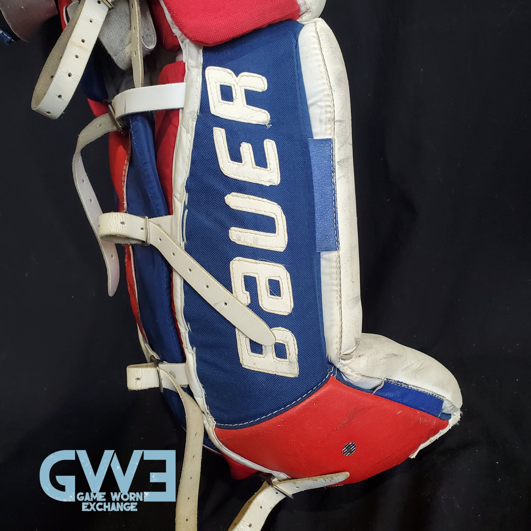 Mike Richter Game Used Goalie Pads 2001-02 New York Rangers & Salt Lake City Olympics Photomatched AS-03072-SOLD