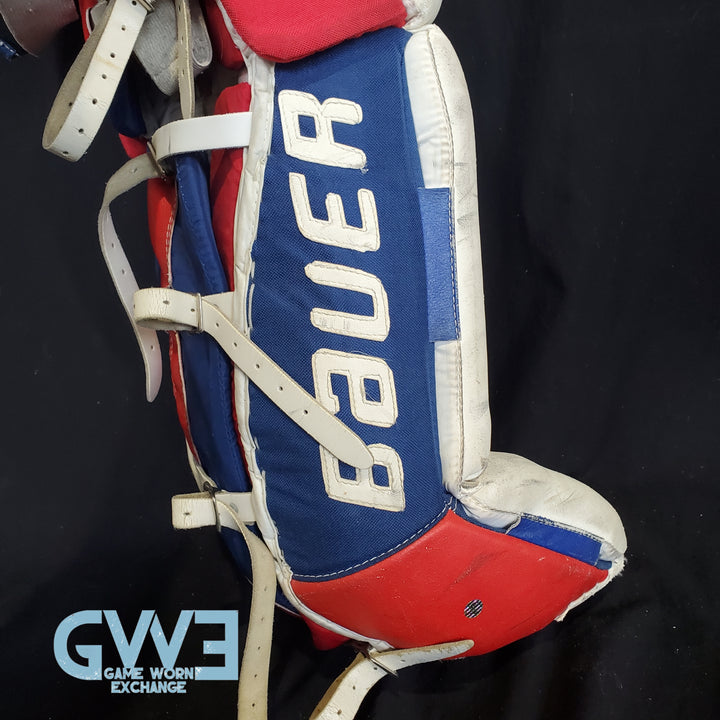 Mike Richter Game Used Goalie Pads 2001-02 New York Rangers & Salt Lake City Olympics Photomatched AS-03072-SOLD