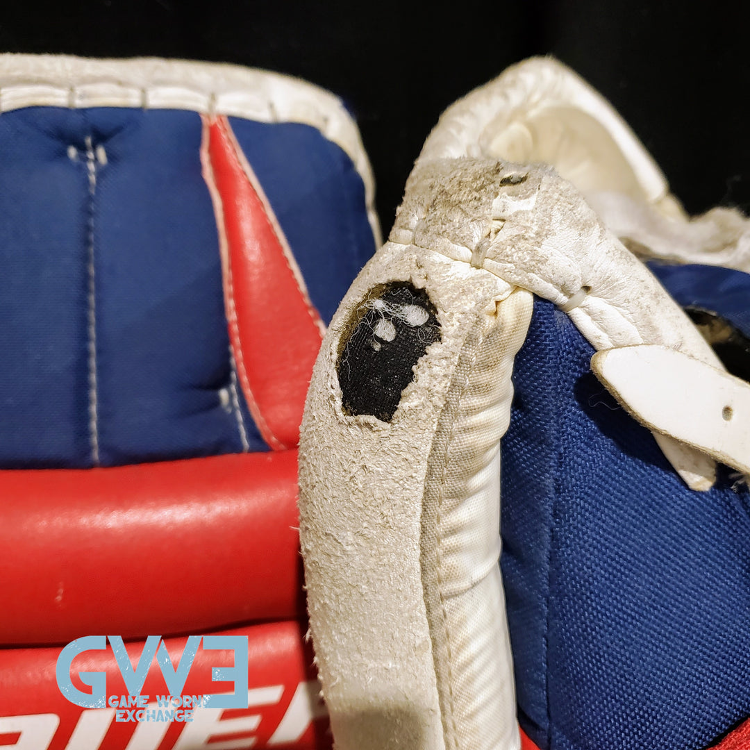 Mike Richter Game Used Goalie Pads 2001-02 New York Rangers & Salt Lake City Olympics Photomatched AS-03072-SOLD