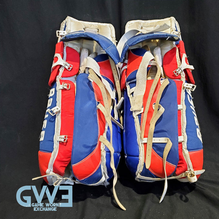Mike Richter Game Used Goalie Pads 2001-02 New York Rangers & Salt Lake City Olympics Photomatched AS-03072-SOLD