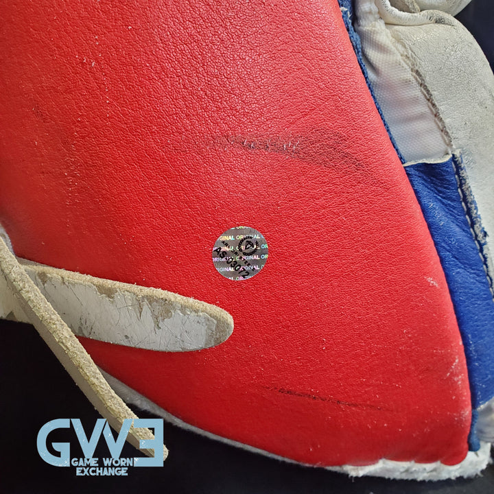 Mike Richter Game Used Goalie Pads 2001-02 New York Rangers & Salt Lake City Olympics Photomatched AS-03072-SOLD