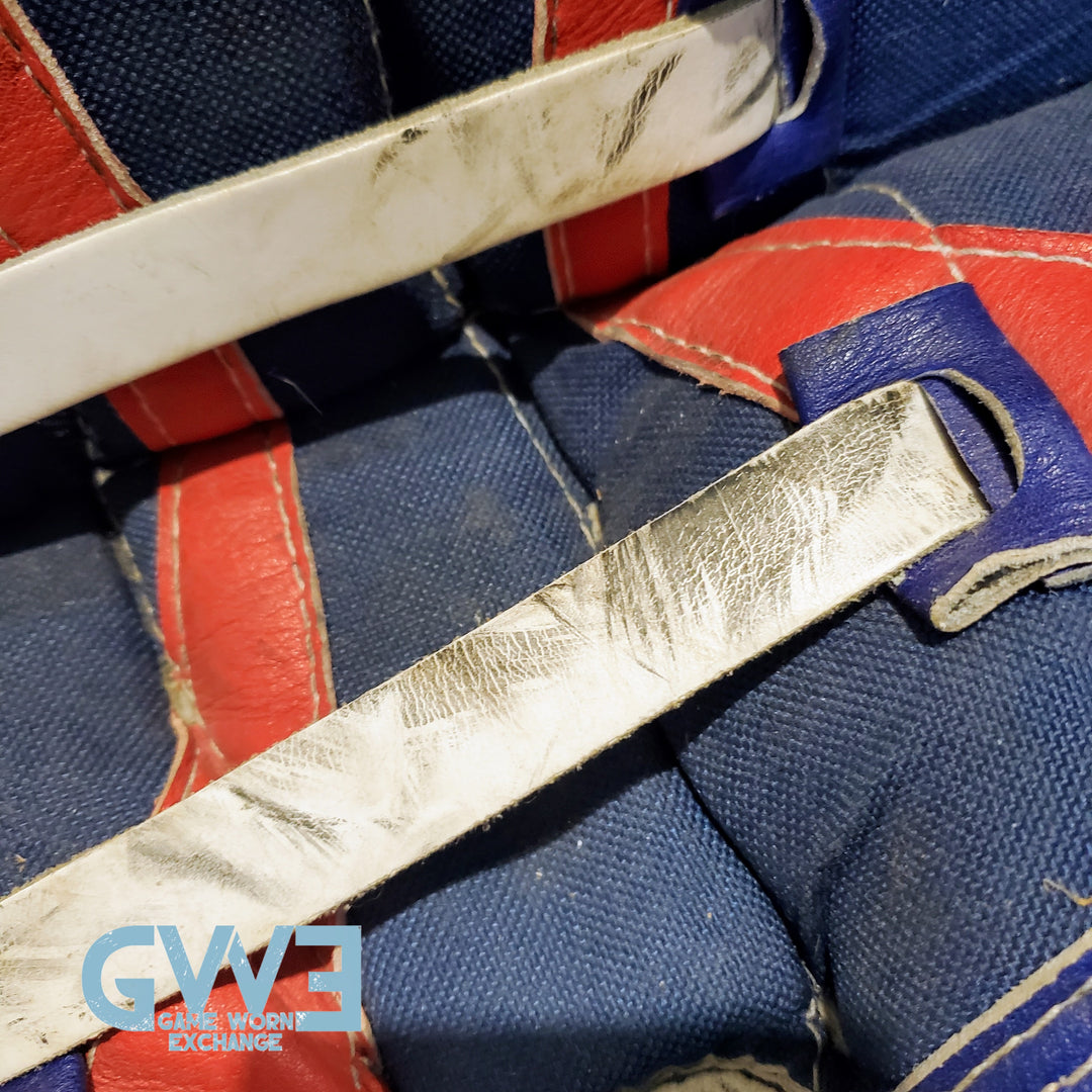 Mike Richter Game Used Goalie Pads 2001-02 New York Rangers & Salt Lake City Olympics Photomatched AS-03072-SOLD