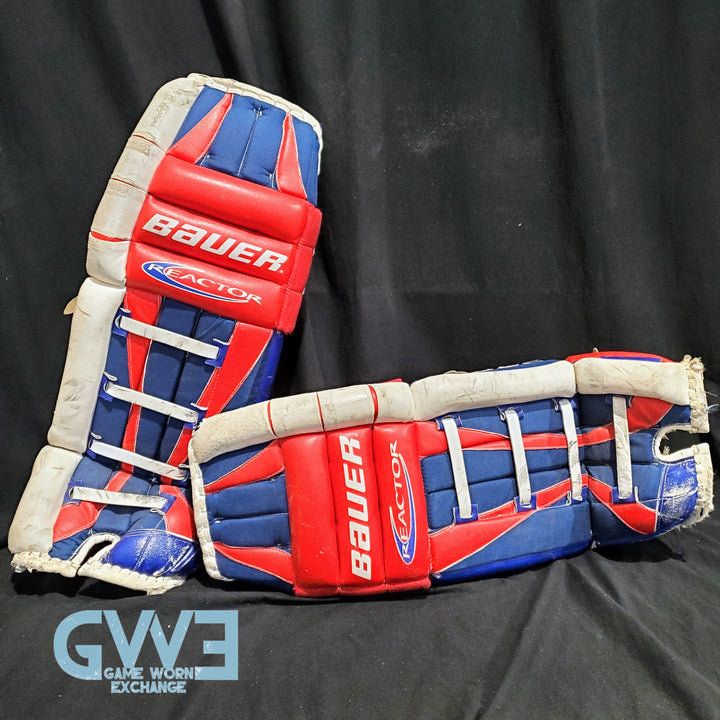 Mike Richter Game Used Goalie Pads 2001-02 New York Rangers & Salt Lake City Olympics Photomatched AS-03072-SOLD