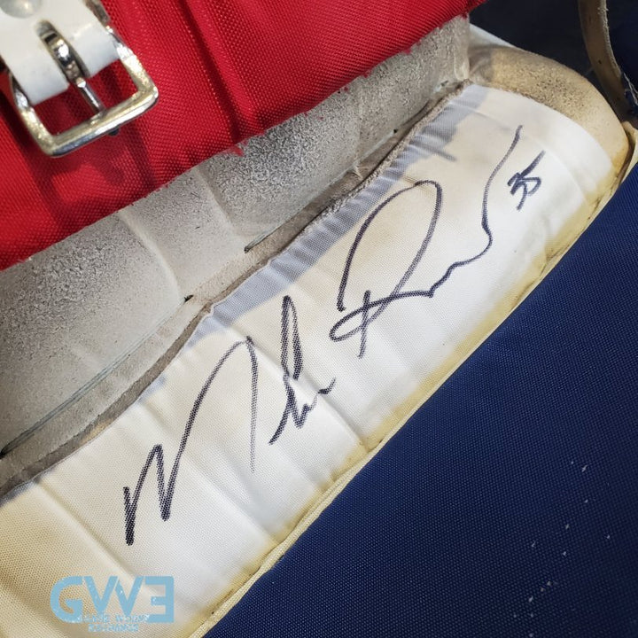 Mike Richter Game Used Goalie Pads 2001-02 New York Rangers & Salt Lake City Olympics Photomatched AS-03072-SOLD
