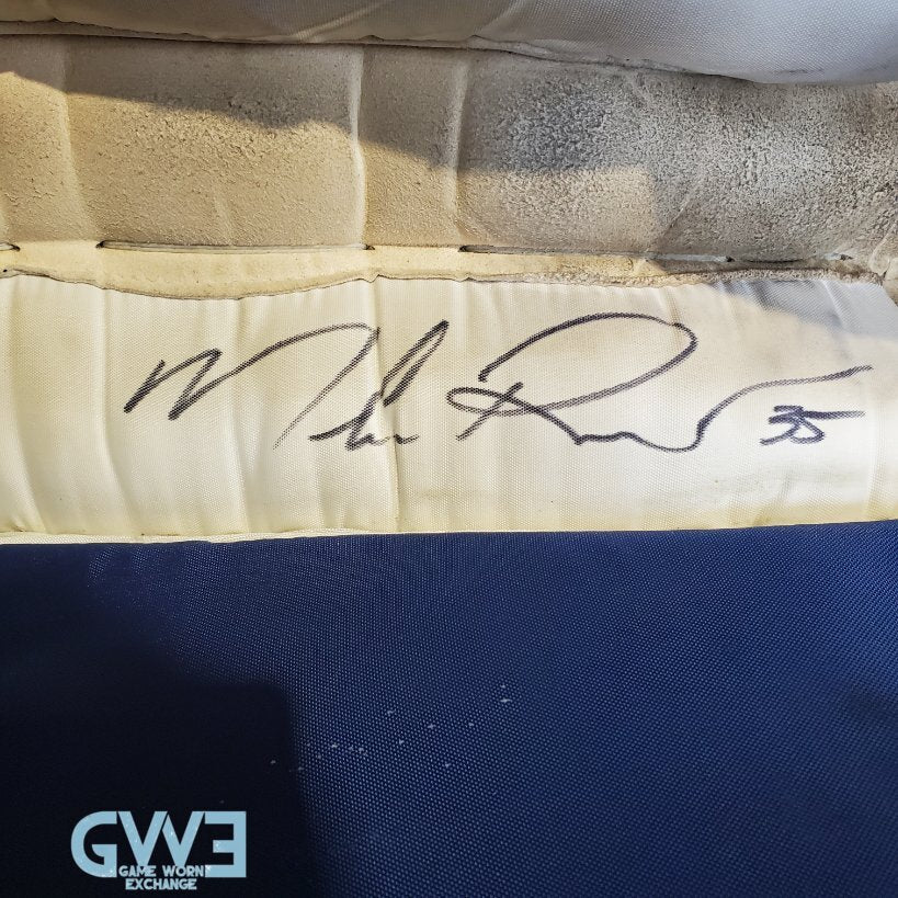 Mike Richter Game Used Goalie Pads 2001-02 New York Rangers & Salt Lake City Olympics Photomatched AS-03072-SOLD
