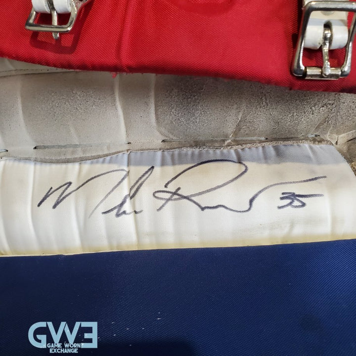 Mike Richter Game Used Goalie Pads 2001-02 New York Rangers & Salt Lake City Olympics Photomatched AS-03072-SOLD