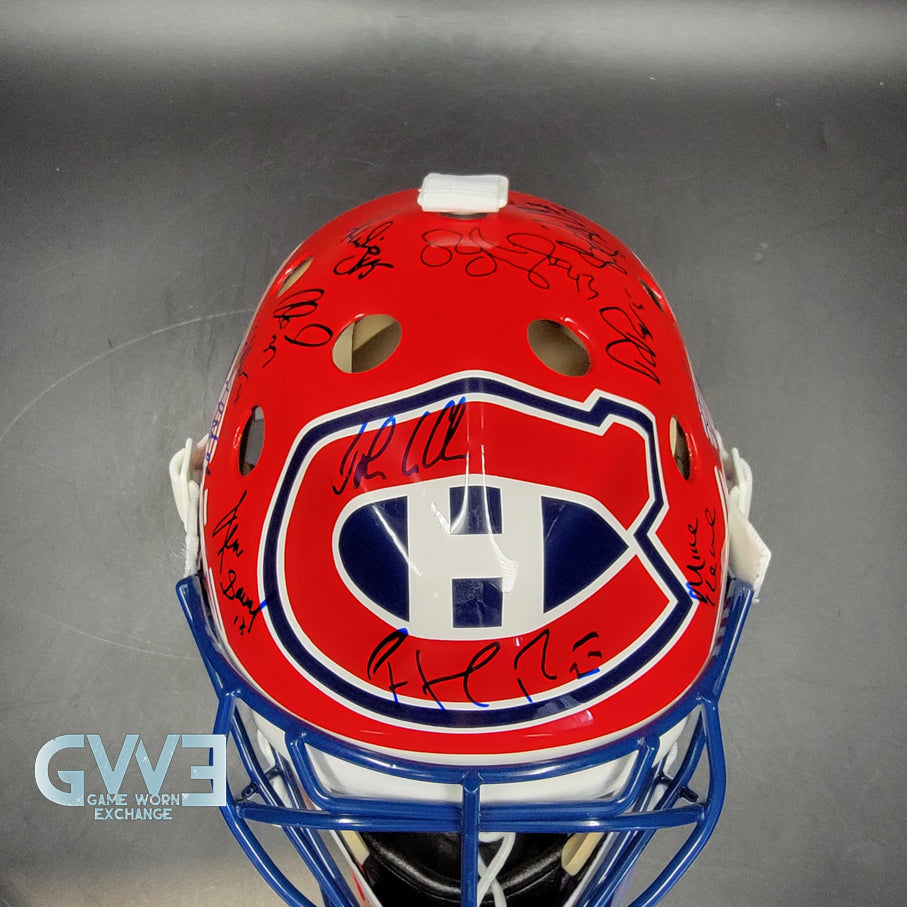 Patrick Roy Signed Goalie Mask Full Team Montreal Canadiens 1993 Stanley Cup Winning Team Autographed AS-03532