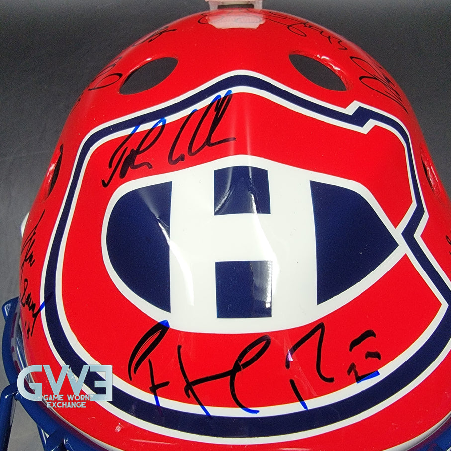 Patrick Roy Signed Goalie Mask Full Team Montreal Canadiens 1993 Stanley Cup Winning Team Autographed AS-03532