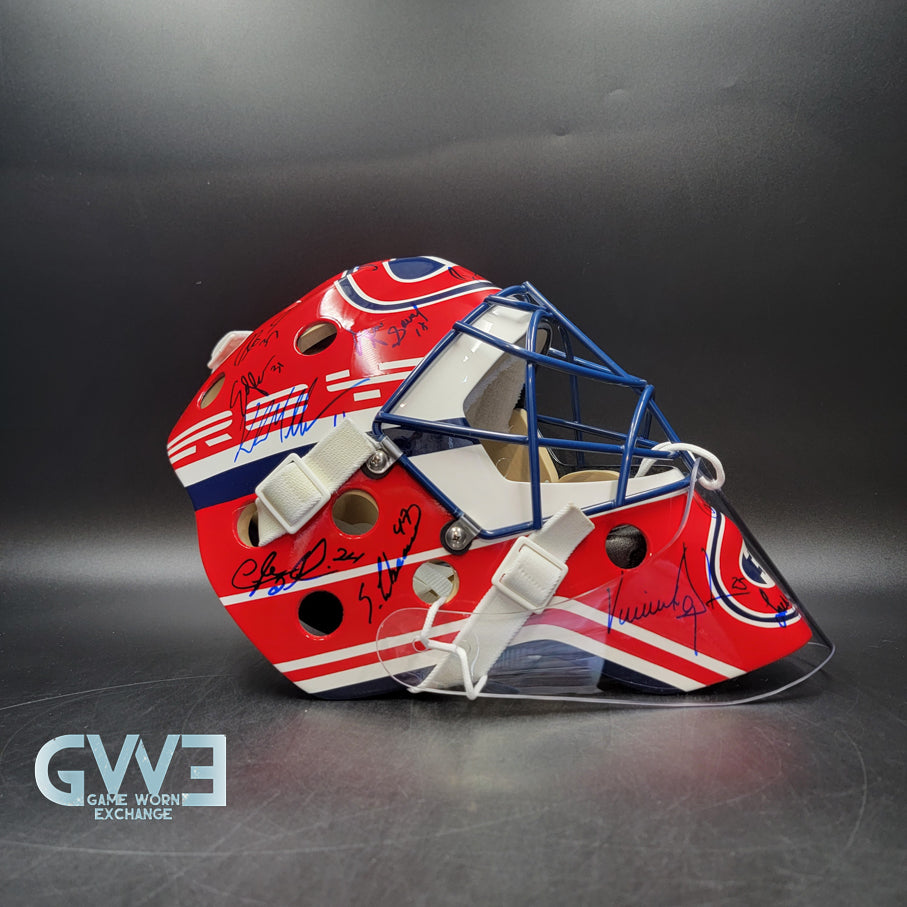 Patrick Roy Signed Goalie Mask Full Team Montreal Canadiens 1993 Stanley Cup Winning Team Autographed AS-03532