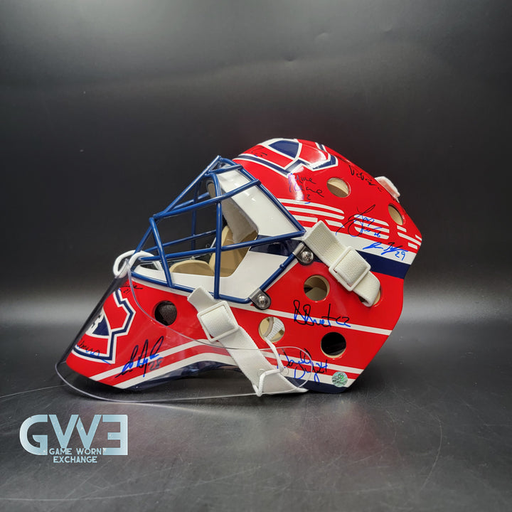 Patrick Roy Signed Goalie Mask Full Team Montreal Canadiens 1993 Stanley Cup Winning Team Autographed AS-03532
