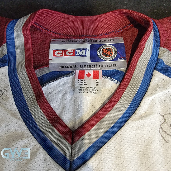 Patrick Roy 2001-2002 Colorado Avalanche Team-Signed Jersey CCM XL Autographed by Roy, Sakic, Forsberg, Blake, Hejduk AS-03522