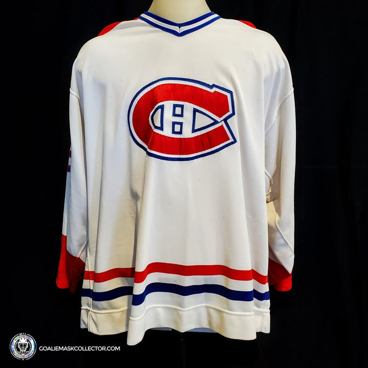 Patrick Roy Game Worn Jersey Montreal Canadiens White Circa 1988-89 Vezina Trophy 1st Team All Star Photo Matched - SOLD