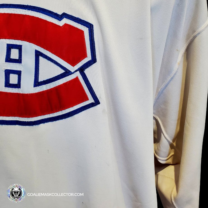 Patrick Roy Game Worn Jersey Montreal Canadiens White Circa 1988-89 Vezina Trophy 1st Team All Star Photo Matched - SOLD