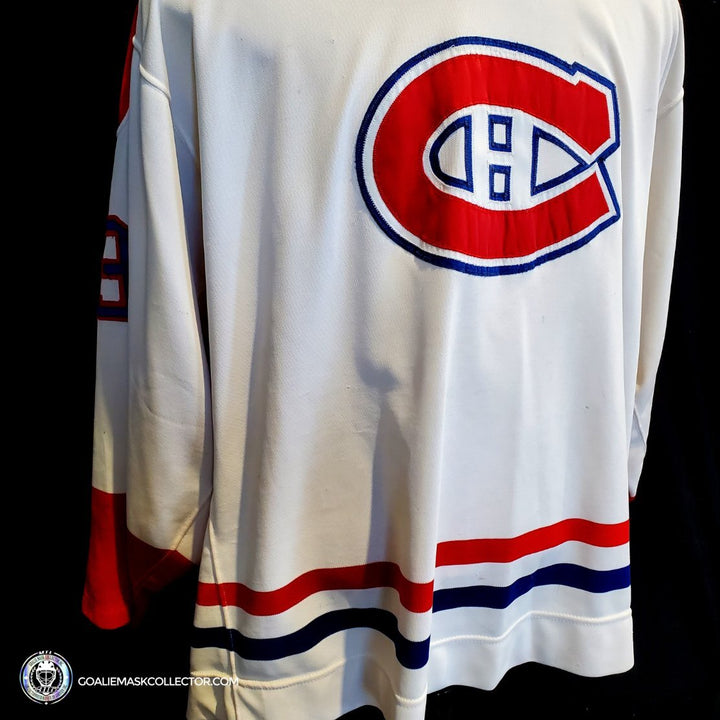 Patrick Roy Game Worn Jersey Montreal Canadiens White Circa 1988-89 Vezina Trophy 1st Team All Star Photo Matched - SOLD