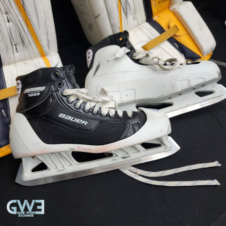 Pekka Rinne Game Worn Used Goalie Pads 2011-12 Nashville Predators Full Set Autographed + Photomatched AS-02957 - SOLD