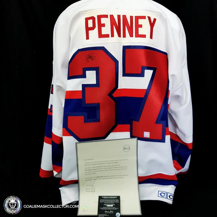 Steve Penney Game Worn Jersey Autographed Heritage Classic Edmonton Montreal Canadiens - SOLD