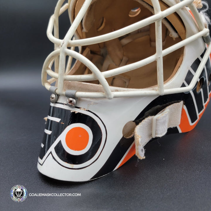 Ray Emery Signed Goalie Mask Van Velden Philadelphia Flyers Artwork Painted on a Worn Van Velden Shell - SOLD