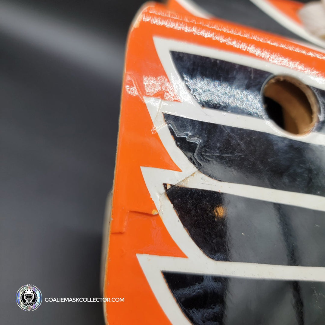 Ray Emery Signed Goalie Mask Van Velden Philadelphia Flyers Artwork Painted on a Worn Van Velden Shell - SOLD