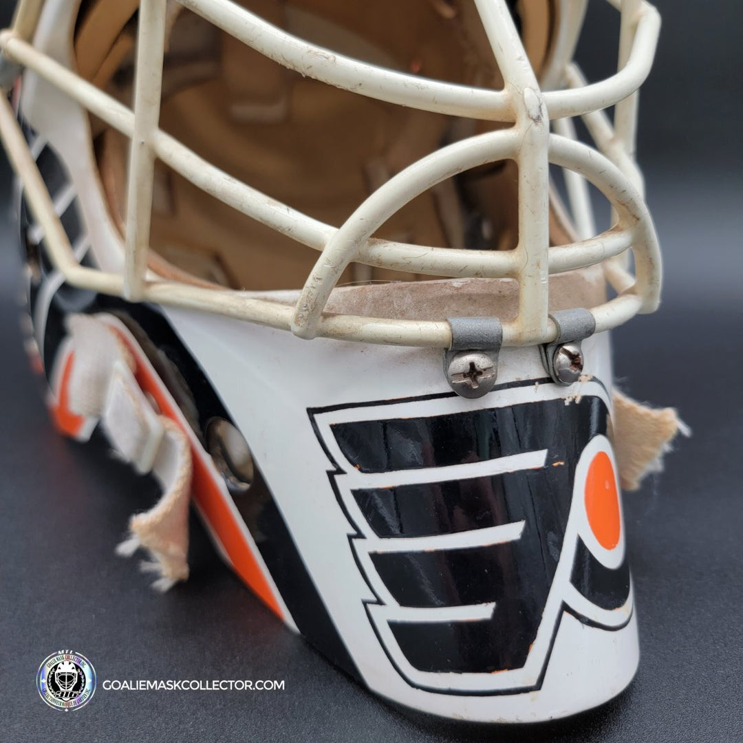 Ray Emery Signed Goalie Mask Van Velden Philadelphia Flyers Artwork Painted on a Worn Van Velden Shell - SOLD