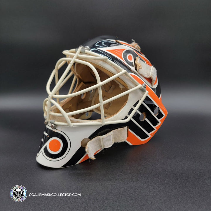 Ray Emery Signed Goalie Mask Van Velden Philadelphia Flyers Artwork Painted on a Worn Van Velden Shell - SOLD