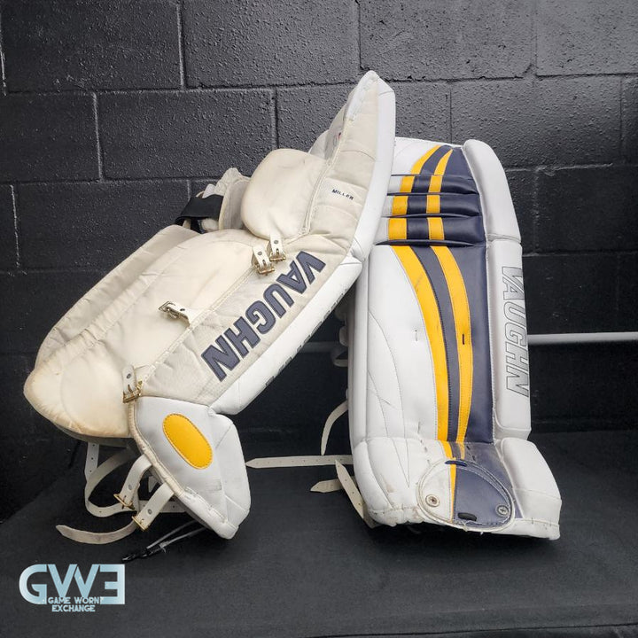 Ryan Miller Game Worn Used Goalie Pads 2013-14 Buffalo Sabres and St. Louis Blues AS-02956 - SOLD