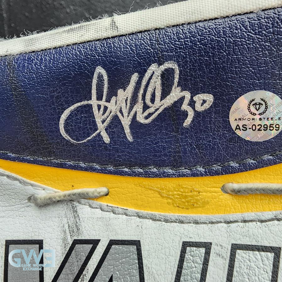 Ryan Miller Game Worn Used Goalie Glove and Blocker 2013-14 Buffalo Sabres and St. Louis Blues AS-02959 - SOLD