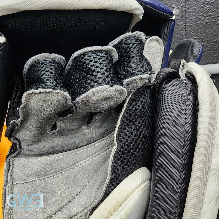 Ryan Miller Game Worn Used Goalie Glove and Blocker 2013-14 Buffalo Sabres and St. Louis Blues AS-02959 - SOLD