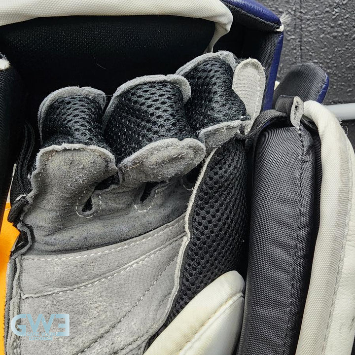 Ryan Miller Game Worn Used Goalie Glove and Blocker 2013-14 Buffalo Sabres and St. Louis Blues AS-02959 - SOLD
