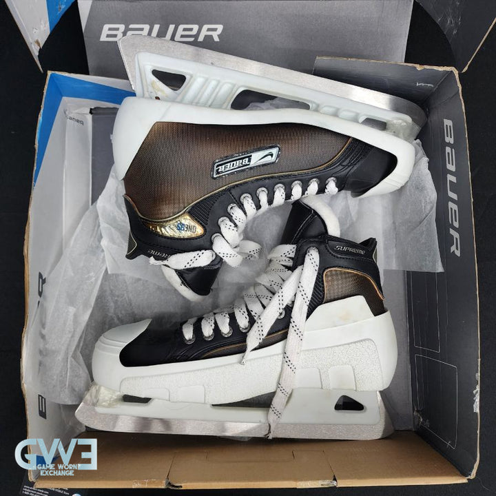 Ryan Miller Game Worn Used Goalie Skates 2009-10 and Game Issued Reebok Stick 2013-14 Buffalo Sabres - AS-02960 - SOLD